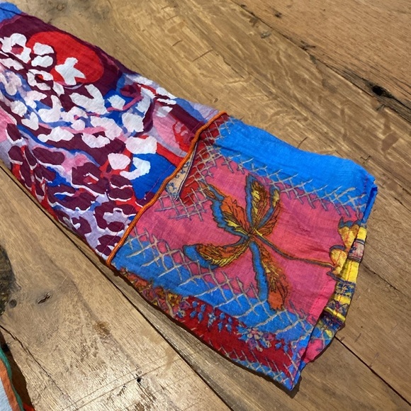 Calessa Fiesta Patchwork Print Boho Hippie Festival Square Neck Top Sz SMALL - Picture 4 of 11